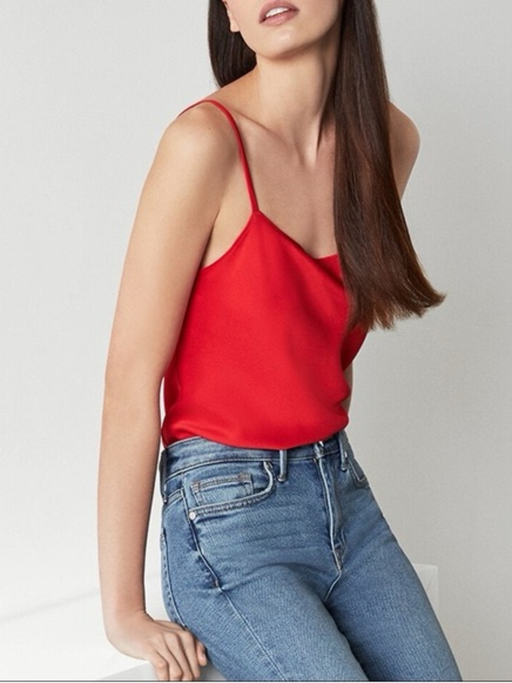BCBG Red Spaghetti-Strap Cami Top - Women's Lightweight Layering Tank